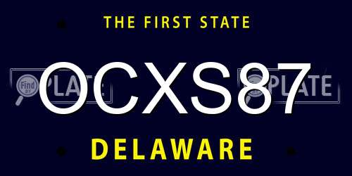 OCXS87 Delaware License Plate