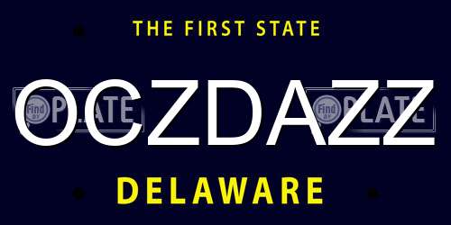 OCZDAZZ Delaware License Plate