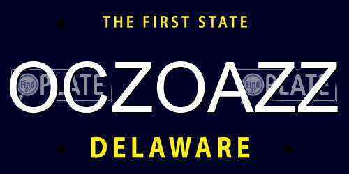 OCZOAZZ Delaware License Plate
