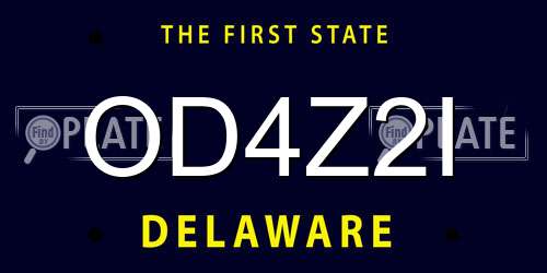 OD4Z2I Delaware License Plate