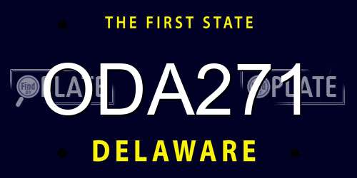 ODA271 Delaware License Plate