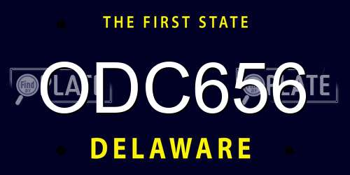 ODC656 Delaware License Plate