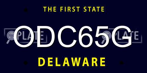 ODC65G Delaware License Plate