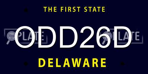ODD26D Delaware License Plate