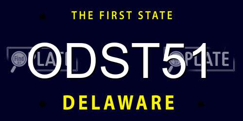 ODST51 Delaware License Plate