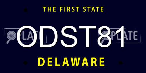 ODST81 Delaware License Plate