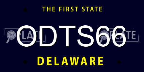 ODTS66 Delaware License Plate