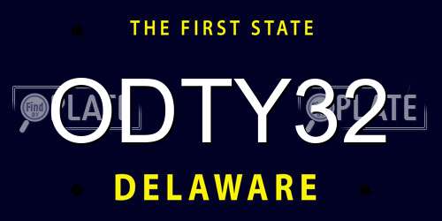 ODTY32 Delaware License Plate