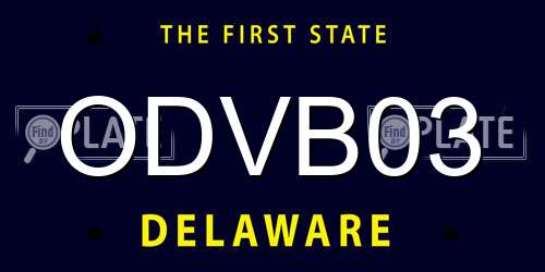ODVB03 Delaware License Plate