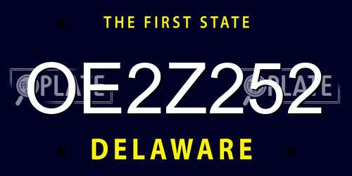 OE2Z252 Delaware License Plate