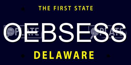 OEBSESS Delaware License Plate