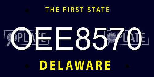 OEE8570 Delaware License Plate