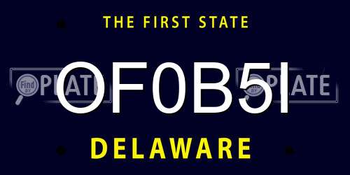 OF0B5I Delaware License Plate