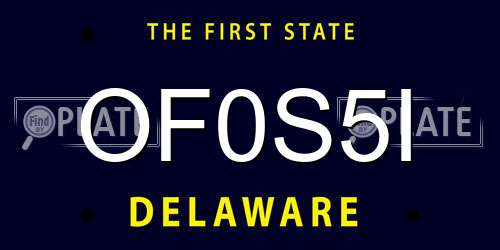 OF0S5I Delaware License Plate