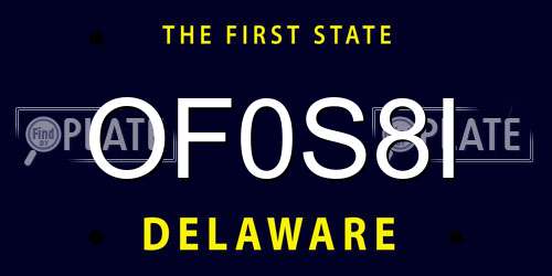 OF0S8I Delaware License Plate