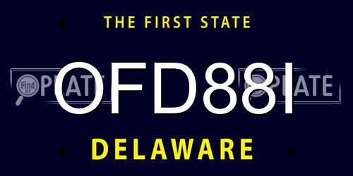 OFD88I Delaware License Plate