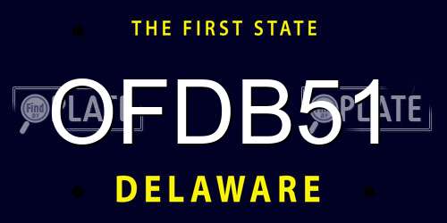 OFDB51 Delaware License Plate