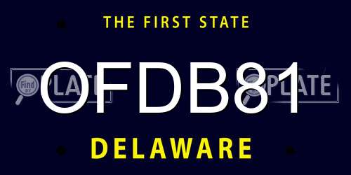 OFDB81 Delaware License Plate