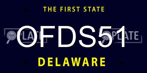 OFDS51 Delaware License Plate