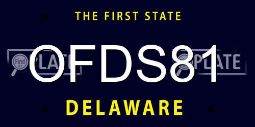 OFDS81 Delaware License Plate