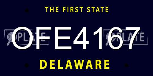 OFE4167 Delaware License Plate