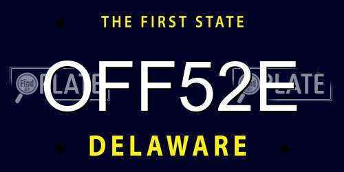 OFF52E Delaware License Plate