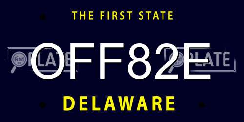 OFF82E Delaware License Plate