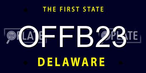 OFFB23 Delaware License Plate