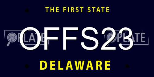 OFFS23 Delaware License Plate