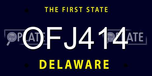 OFJ414 Delaware License Plate