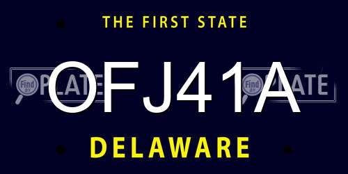 OFJ41A Delaware License Plate