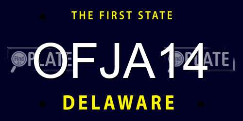 OFJA14 Delaware License Plate