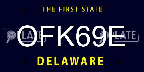 OFK69E Delaware License Plate