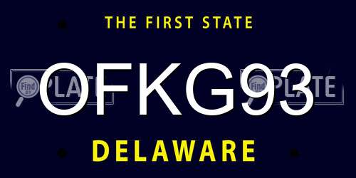 OFKG93 Delaware License Plate