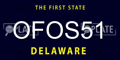 OFOS51 Delaware License Plate