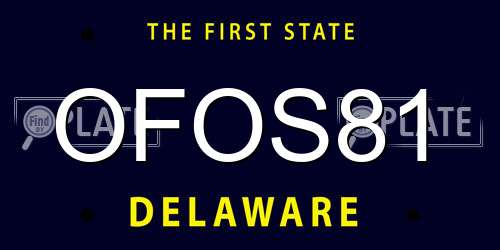 OFOS81 Delaware License Plate