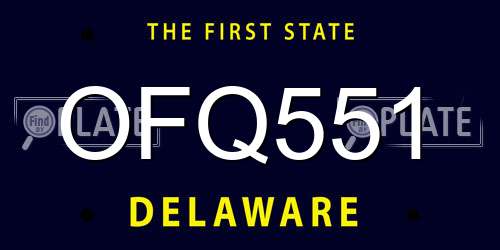 OFQ551 Delaware License Plate