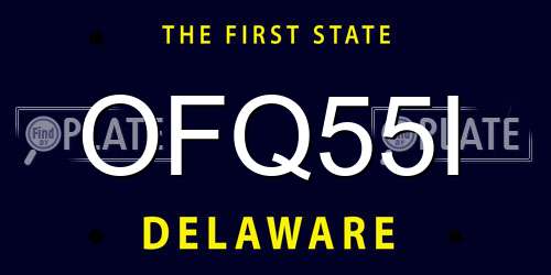 OFQ55I Delaware License Plate