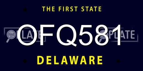 OFQ581 Delaware License Plate