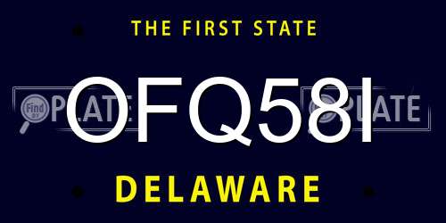 OFQ58I Delaware License Plate