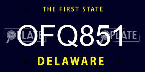 OFQ851 Delaware License Plate