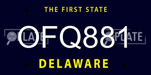 OFQ881 Delaware License Plate