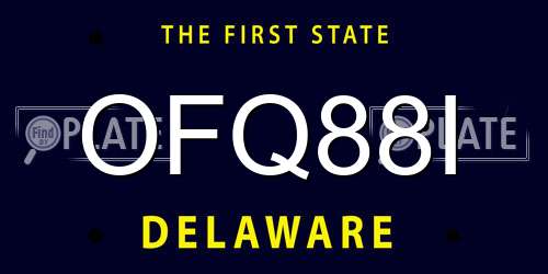 OFQ88I Delaware License Plate