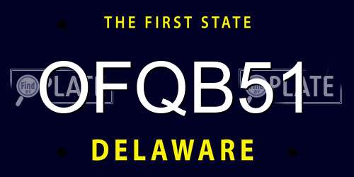 OFQB51 Delaware License Plate