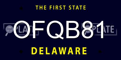 OFQB81 Delaware License Plate