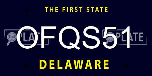OFQS51 Delaware License Plate