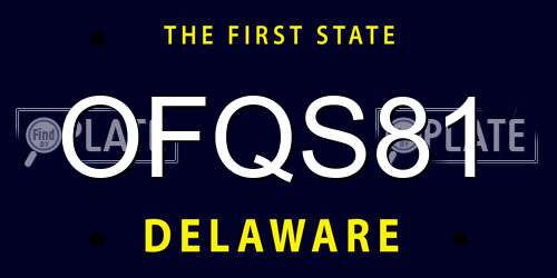 OFQS81 Delaware License Plate