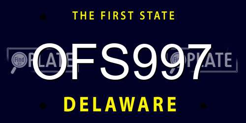 OFS997 Delaware License Plate
