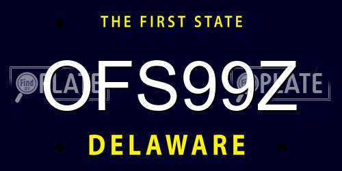 OFS99Z Delaware License Plate