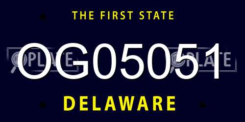 OG05051 Delaware License Plate